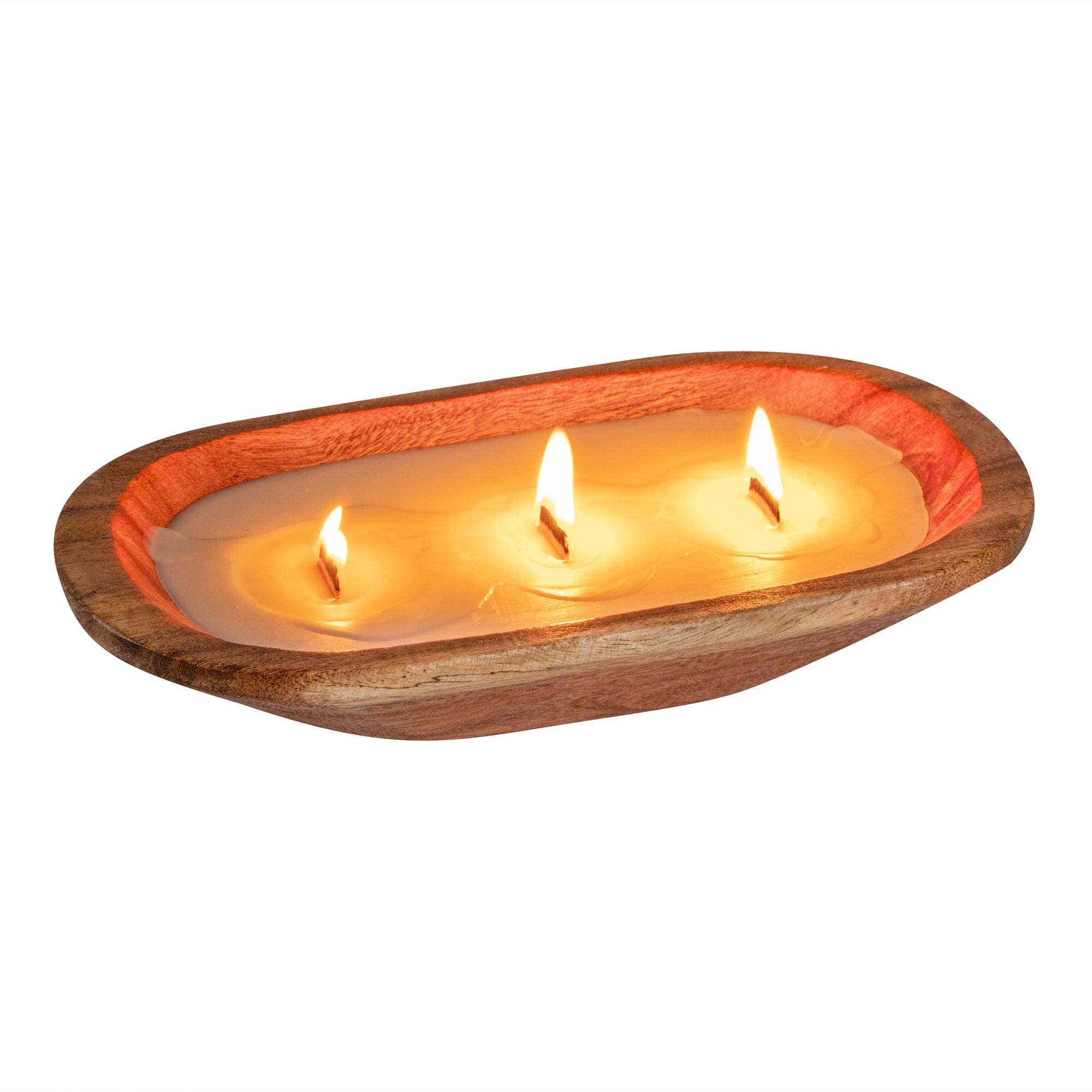 Coco Casa Handmade Wood Dough Bowl Candle - Mint Leaf and Eucalyptus - 9" x 5 1/2" x 2" - 1 count box