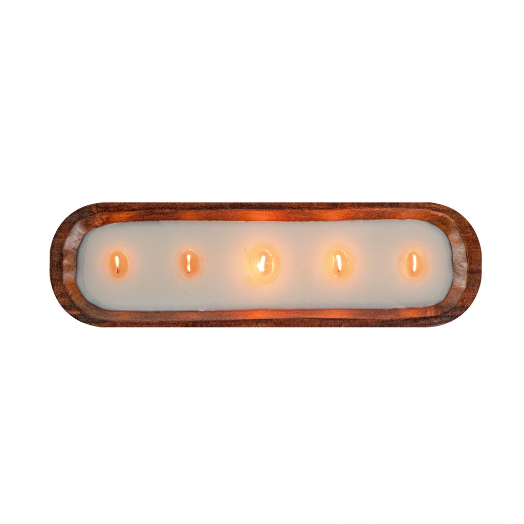 Coco Casa Handmade Wood Dough Bowl Candle - Jasmine - 17 3/4" x 5 1/2" x 2" - 10 count box