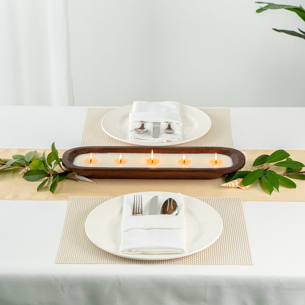 Coco Casa Handmade Wood Dough Bowl Candle - Jasmine - 17 3/4" x 5 1/2" x 2" - 10 count box