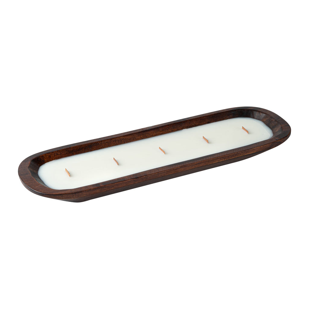 Coco Casa Handmade Wood Dough Bowl Candle - Vanilla - 17 3/4" x 5 1/2" x 2" - 1 count box