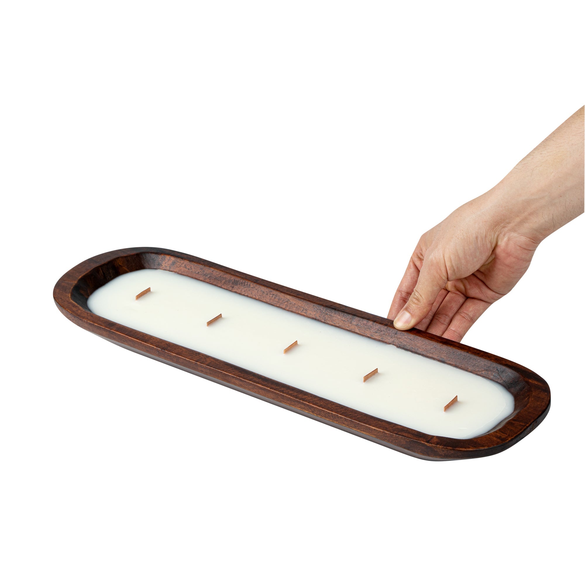 Coco Casa Handmade Wood Dough Bowl Candle - Coconut Mango - 17 3/4" x 5 1/2" x 2" - 1 count box