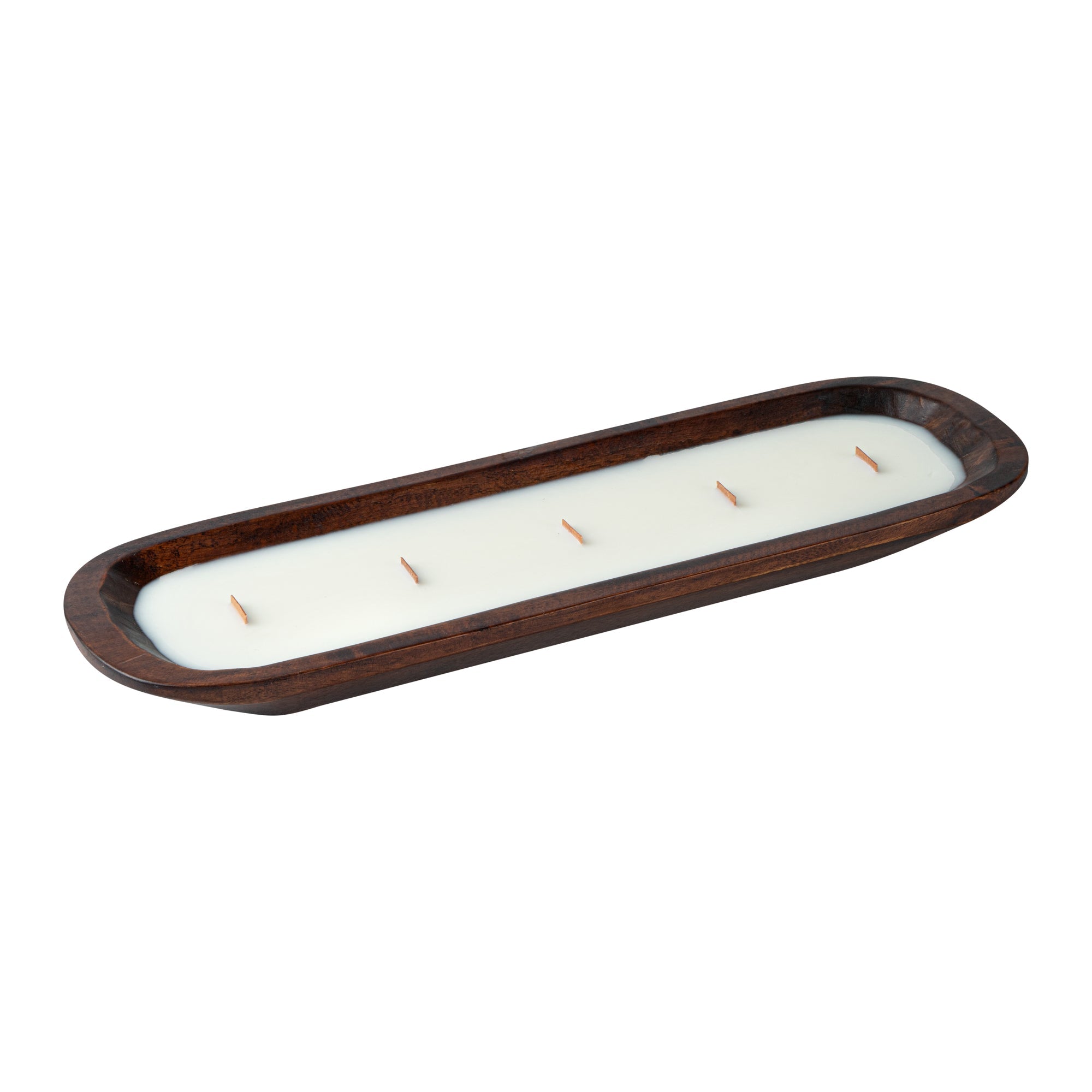 Coco Casa Handmade Wood Dough Bowl Candle - Sandalwood - 17 3/4" x 5 1/2" x 2" - 1 count box