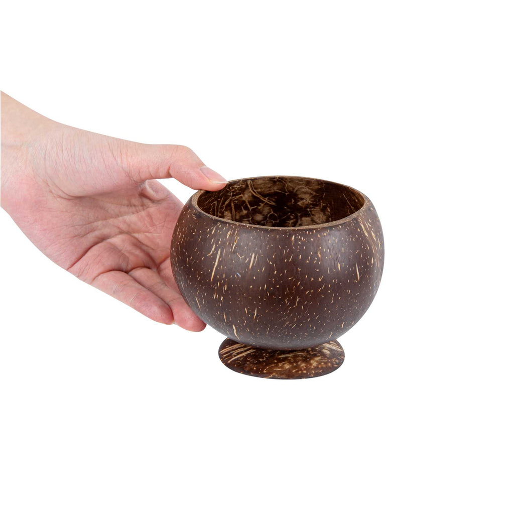 Coco Casa 10 oz Handmade Coconut Cocktail Coconut Cup - 4" x 4" x 3 1/4" - 4 count box