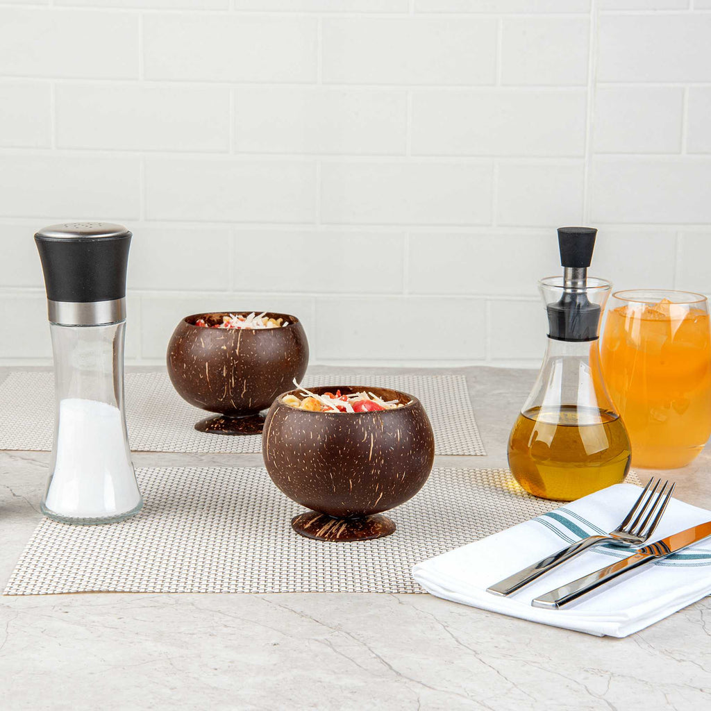 Coco Casa 10 oz Handmade Coconut Cocktail Coconut Cup - 4" x 4" x 3 1/4" - 4 count box
