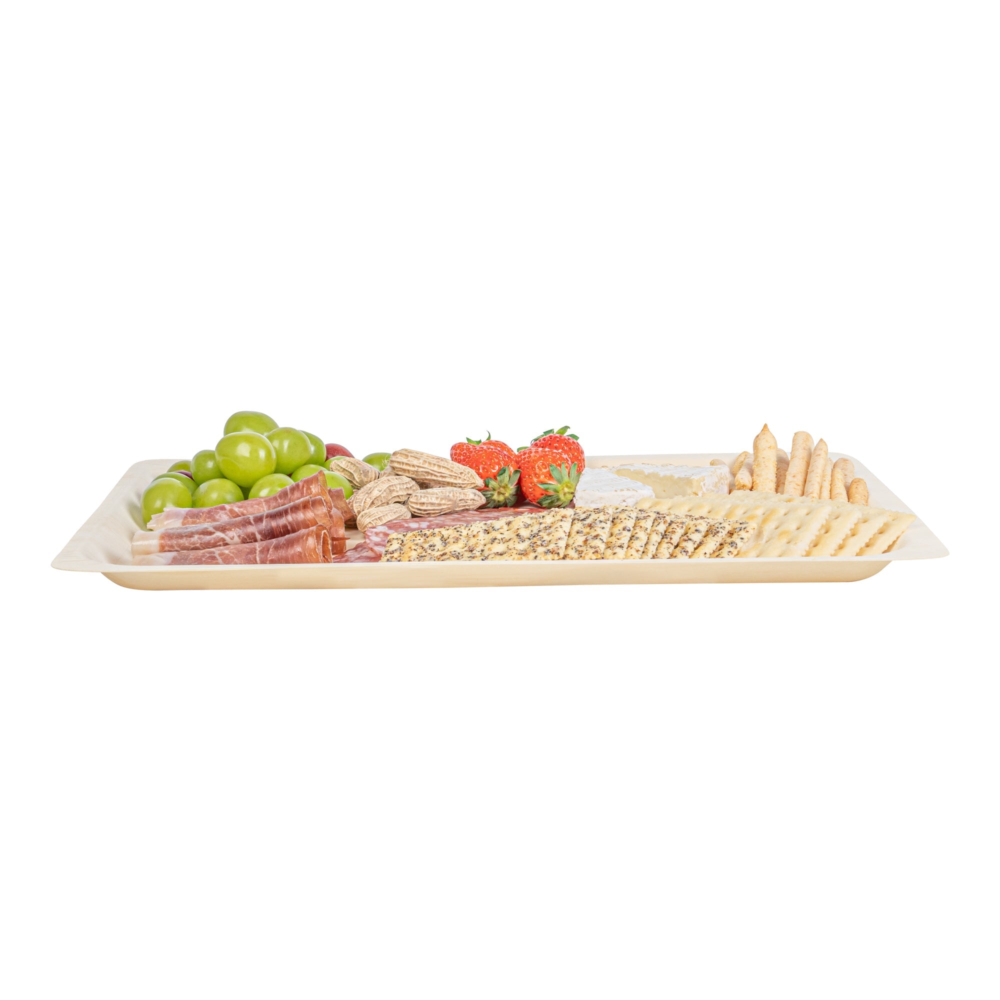 Taipei Rectangle Natural Poplar Plate - 15 3/4'' x 11'' x 3/4'' - 50 count box