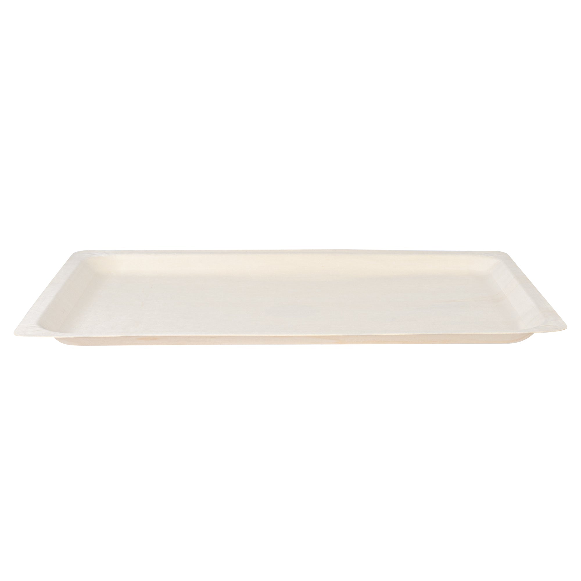 Taipei Rectangle Natural Poplar Plate - 15 3/4'' x 11'' x 3/4'' - 50 count box