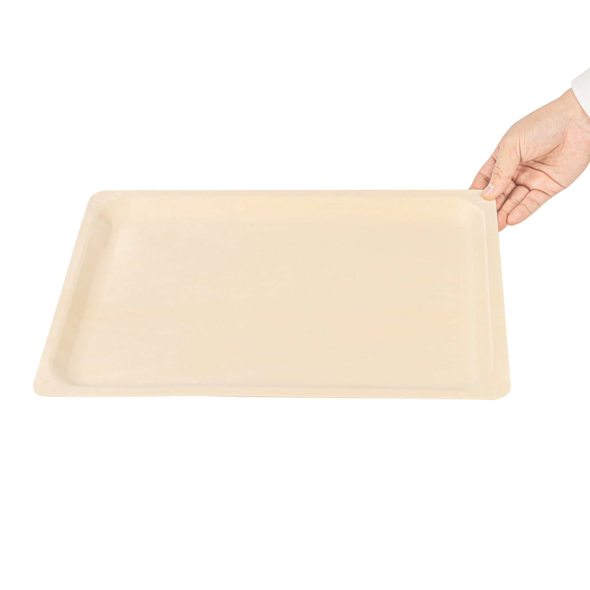 Taipei Rectangle Natural Poplar Plate - 15 3/4'' x 11'' x 3/4'' - 200 count box
