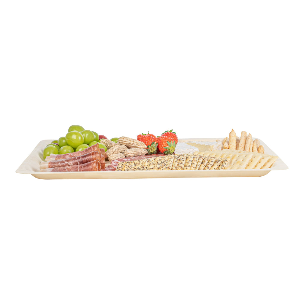 Taipei Rectangle Natural Poplar Plate - 15 3/4'' x 11'' x 3/4'' - 200 count box