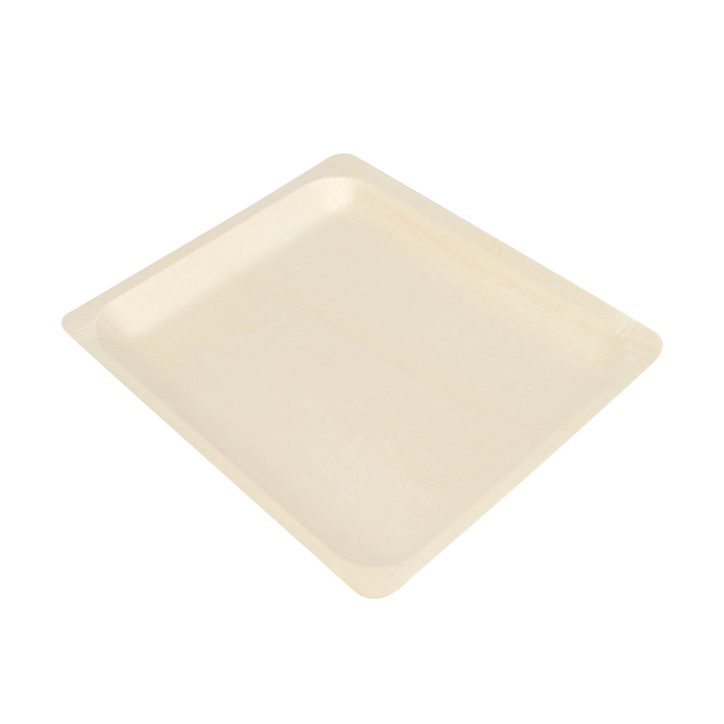 Taipei Rectangle Natural Poplar Plate - 10 1/2'' x 8 1/2'' x 3/4'' - 50 count box