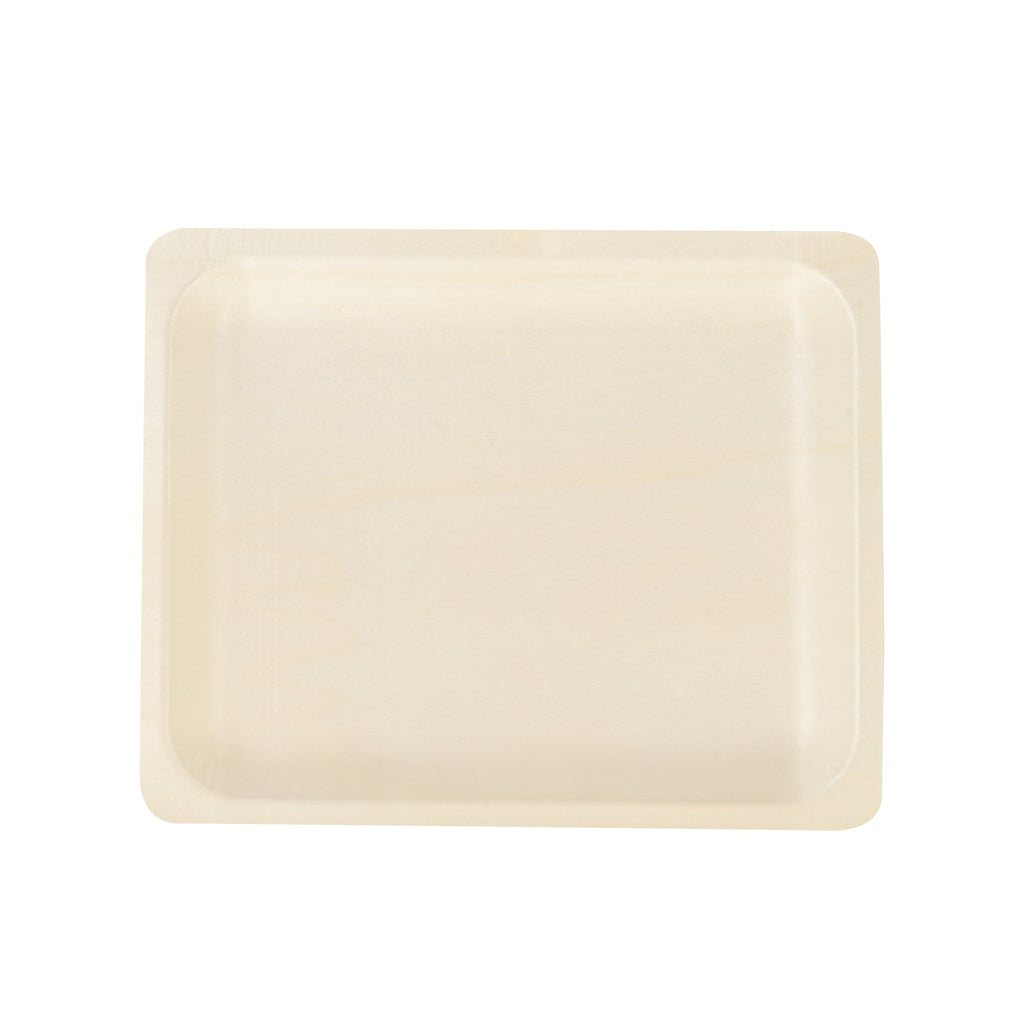 Taipei Rectangle Natural Poplar Plate - 10 1/2'' x 8 1/2'' x 3/4'' - 200 count box