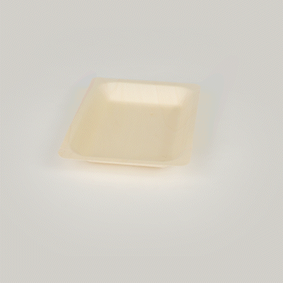 Taipei Rectangle Natural Poplar Plate - 8 3/4'' x 6 3/4'' x 1 1/4'' - 50 count box