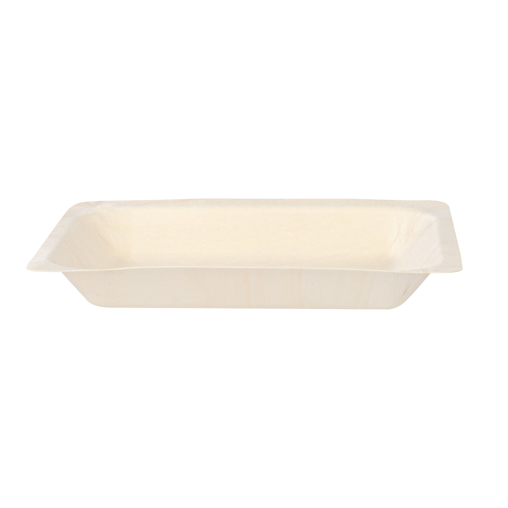 Taipei Rectangle Natural Poplar Plate - 8 3/4'' x 6 3/4'' x 1 1/4'' - 50 count box