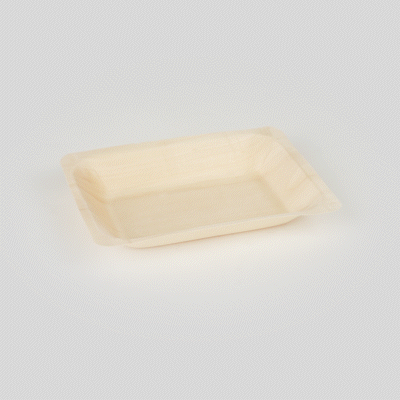 Taipei Rectangle Natural Poplar Plate - 7 3/4'' x 5 1/2'' x 1'' - 50 count box