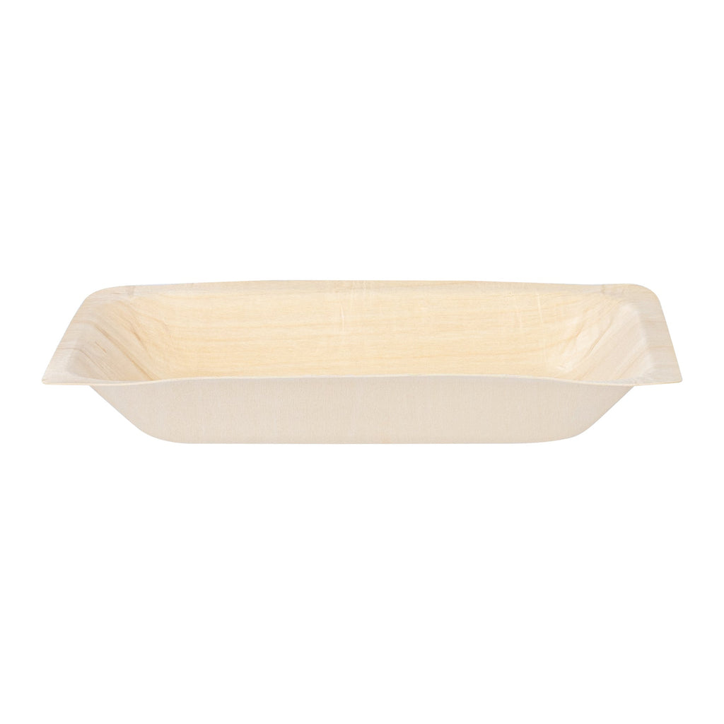 Taipei Rectangle Natural Poplar Plate - 7 3/4'' x 5 1/2'' x 1'' - 200 count box