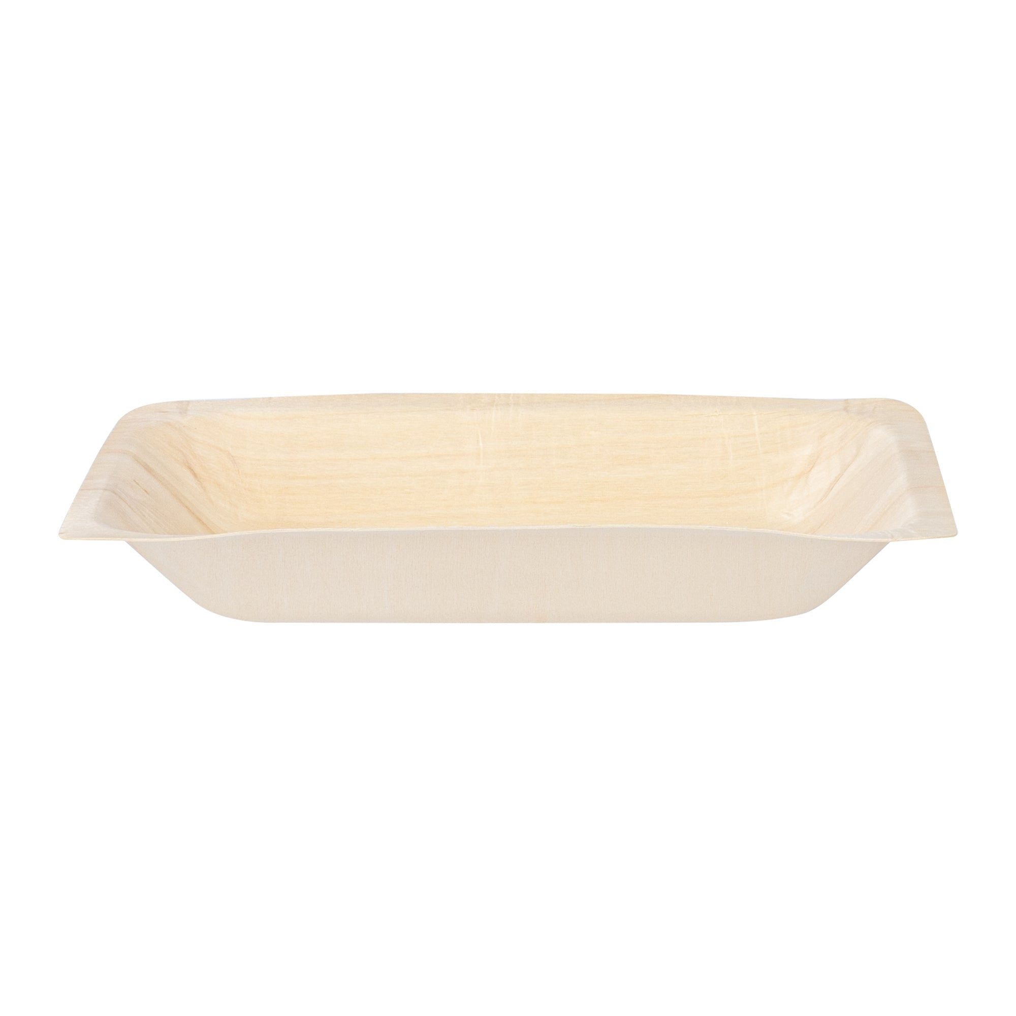 Taipei Rectangle Natural Poplar Plate - 7 3/4'' x 5 1/2'' x 1'' - 200 count box