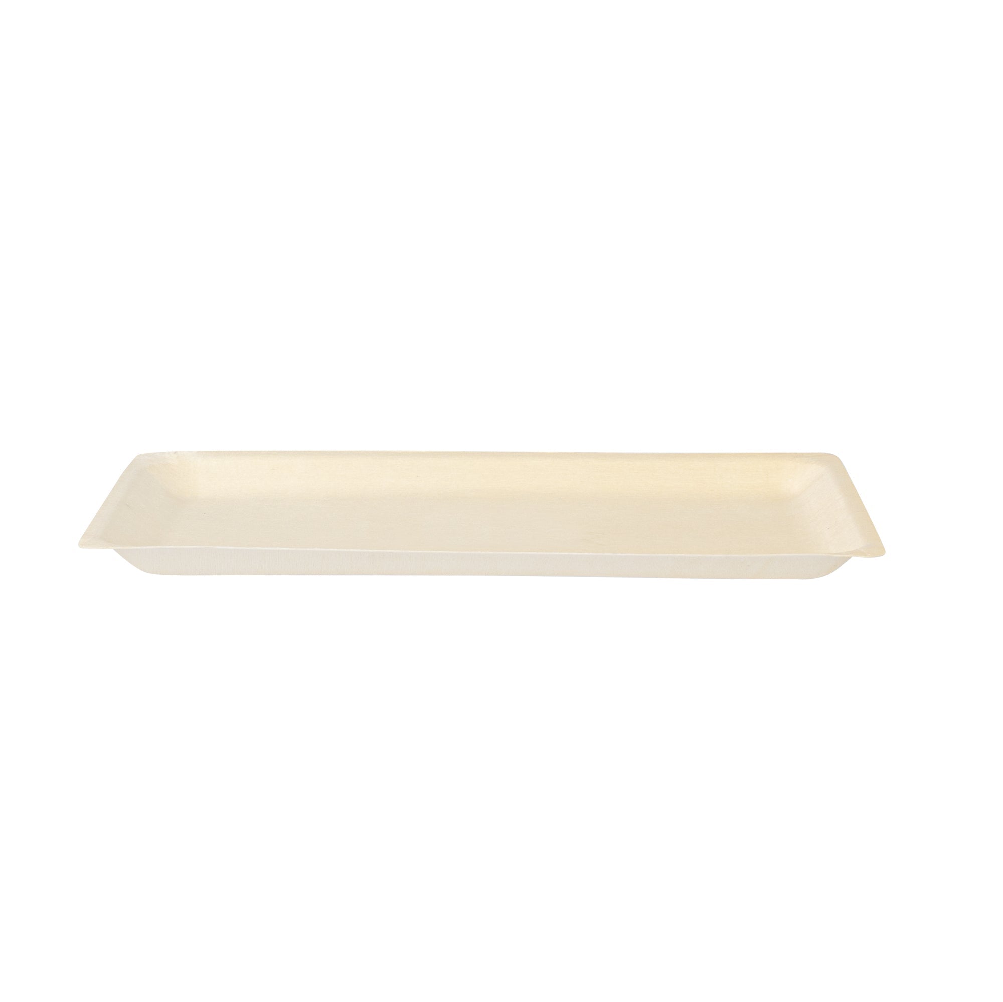Taipei Rectangle Natural Poplar Plate - 10 3/4'' x 6 1/4'' x 1/2'' - 200 count box