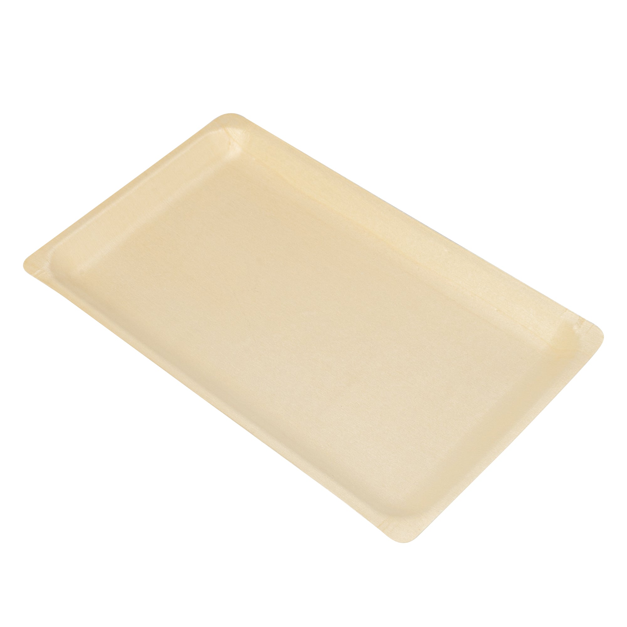 Taipei Rectangle Natural Poplar Plate - 10 3/4'' x 6 1/4'' x 1/2'' - 200 count box