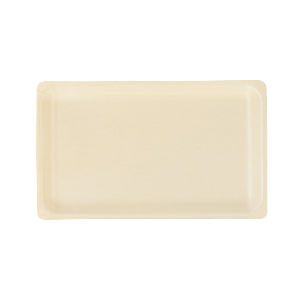 Taipei Rectangle Natural Poplar Plate - 10 3/4'' x 6 1/4'' x 1/2'' - 200 count box