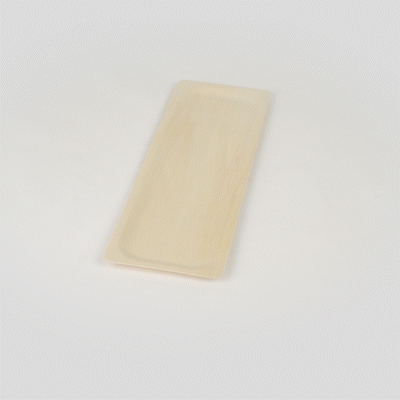 Taipei Rectangle Natural Poplar Plate - 14 1/4'' x 4 3/4'' - 50 count box