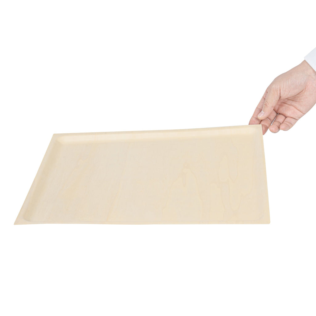 Taipei Rectangle Natural Poplar Plate - 14 1/2'' x 10 3/4'' x 3/4'' - 200 count box