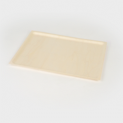 Taipei Rectangle Natural Poplar Plate - 14 1/2'' x 10 3/4'' x 3/4'' - 200 count box
