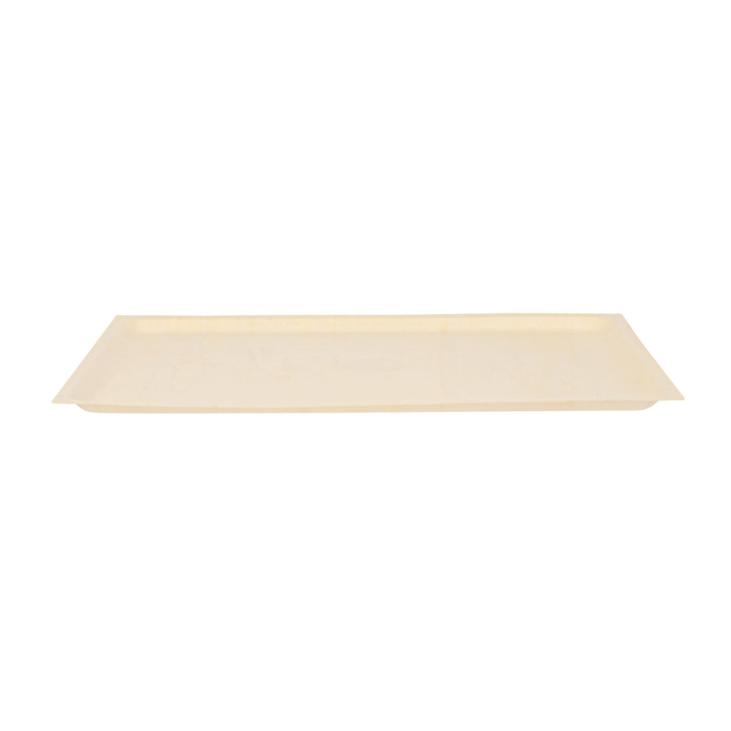 Taipei Rectangle Natural Poplar Plate - 14 1/2'' x 10 3/4'' x 3/4'' - 200 count box