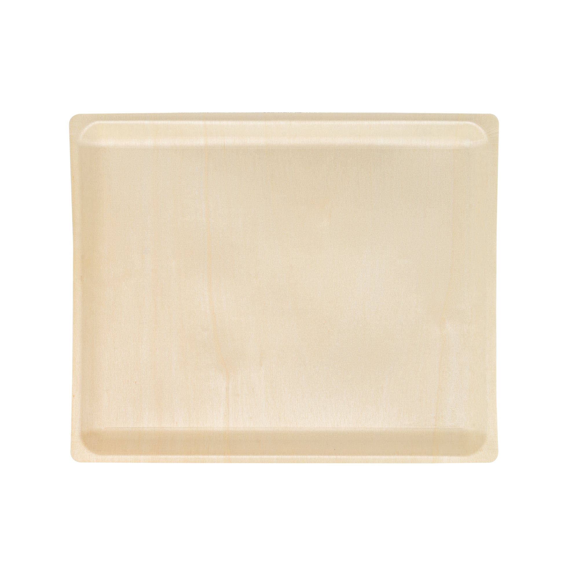 Taipei Rectangle Natural Poplar Plate - 13'' x 10 1/2'' x 1/2'' - 50 count box