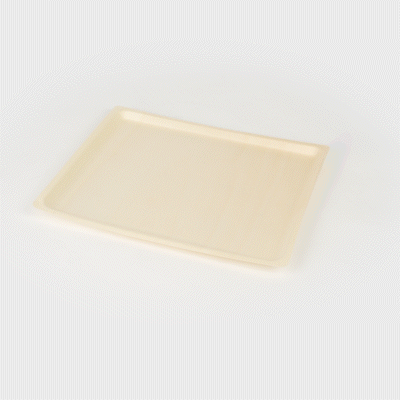 Taipei Rectangle Natural Poplar Plate - 13'' x 10 1/2'' x 1/2'' - 200 count box