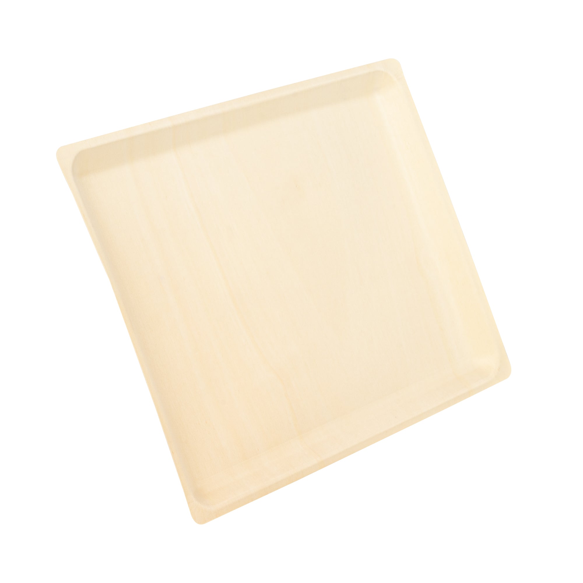 Taipei Rectangle Natural Poplar Plate - 13'' x 10 1/2'' x 1/2'' - 200 count box