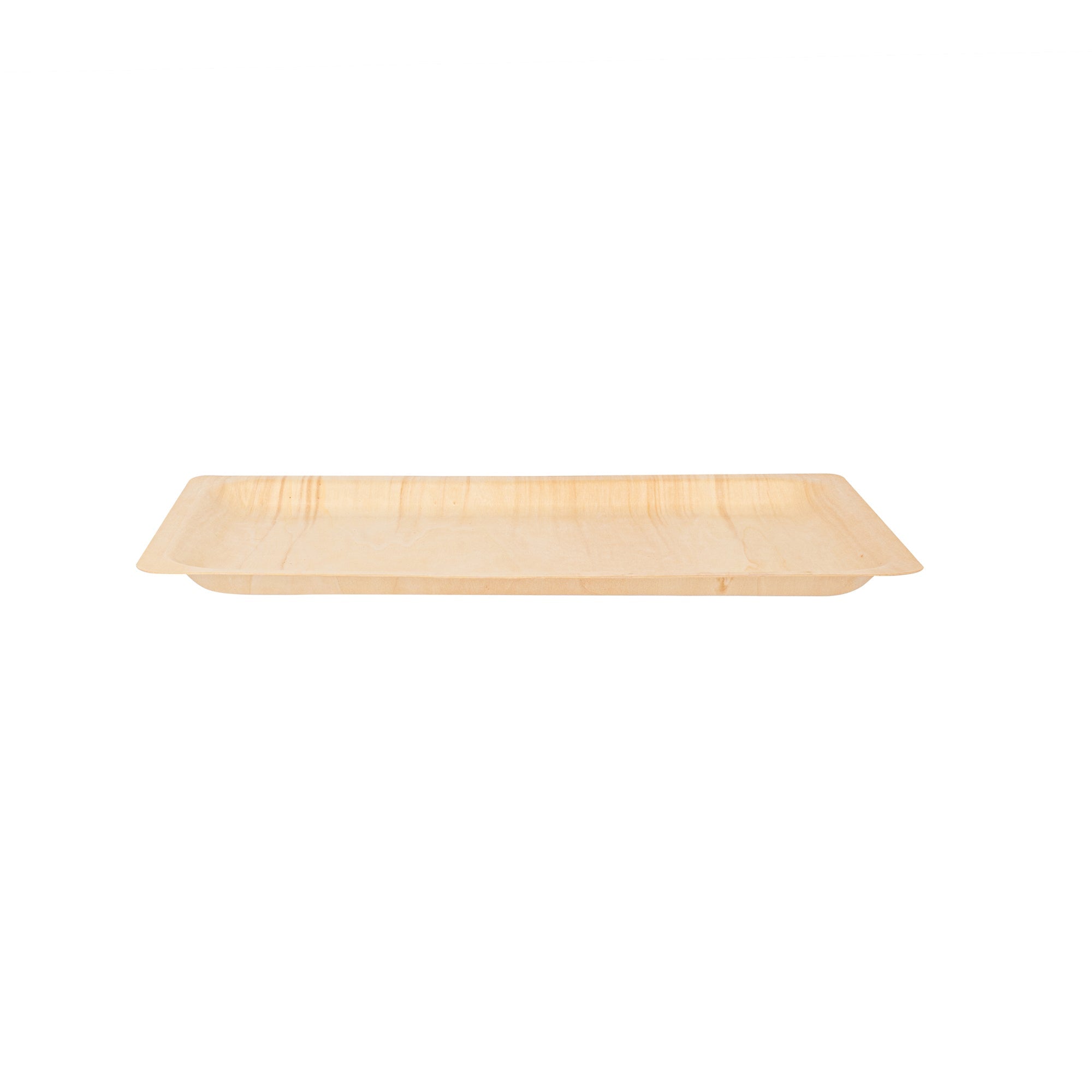 Taipei Rectangle Natural Poplar Plate - 14 1/4'' x 9 3/4'' x 3/4'' - 200 count box
