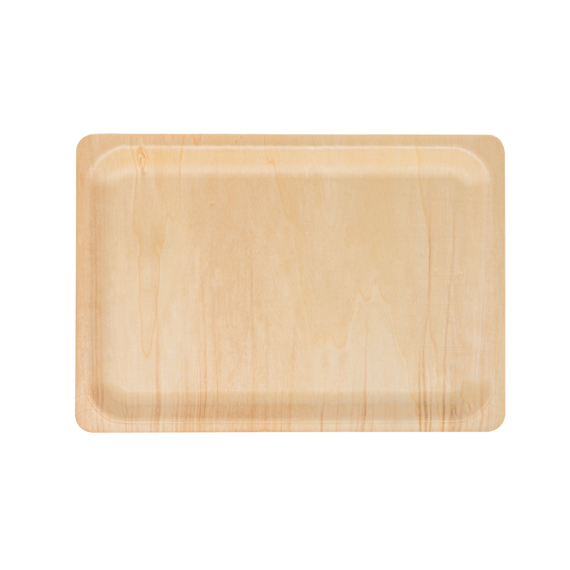 Taipei Rectangle Natural Poplar Plate - 14 1/4'' x 9 3/4'' x 3/4'' - 200 count box