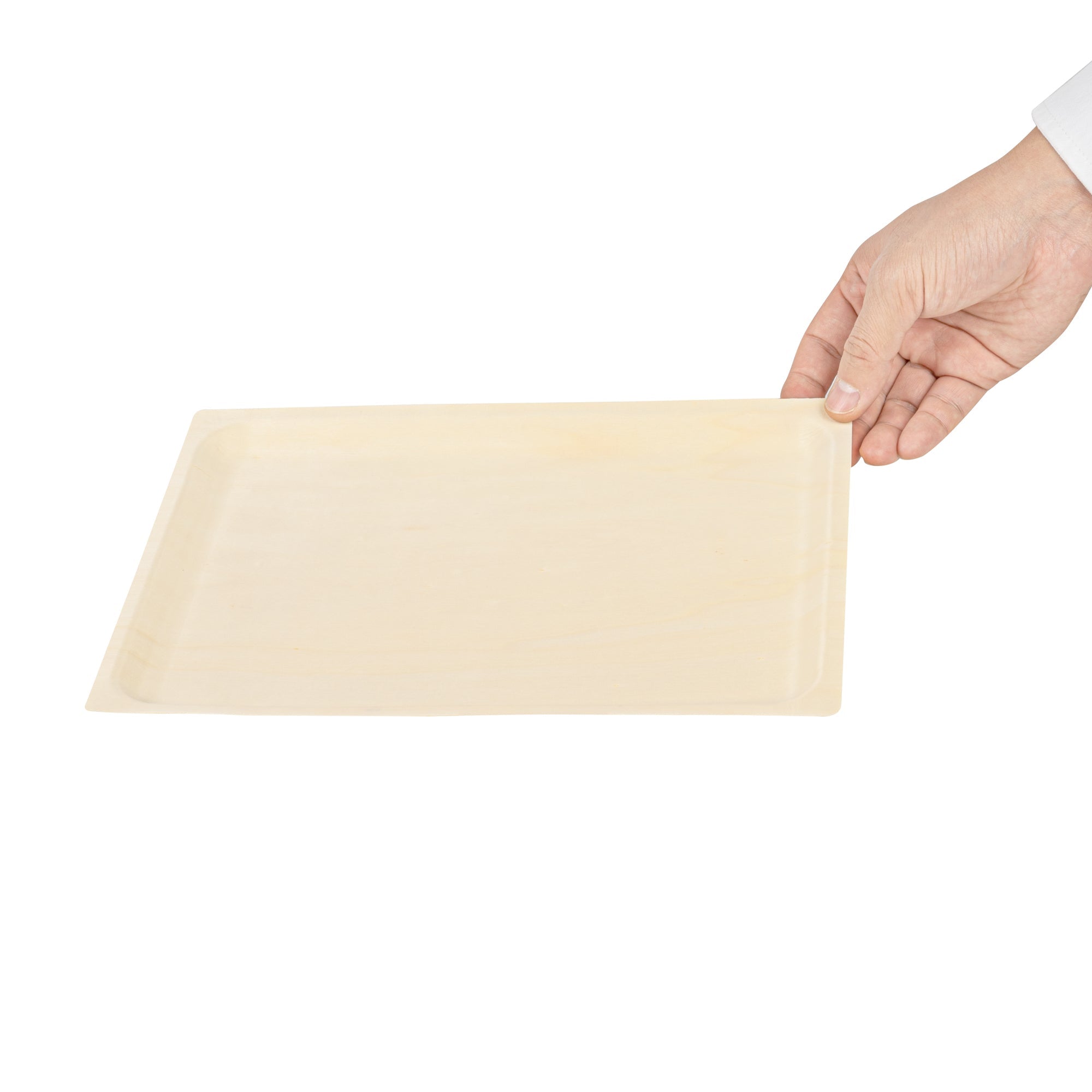 Taipei Rectangle Natural Poplar Plate - 10 3/4'' x 7 1/4'' x 3/4'' - 50 count box