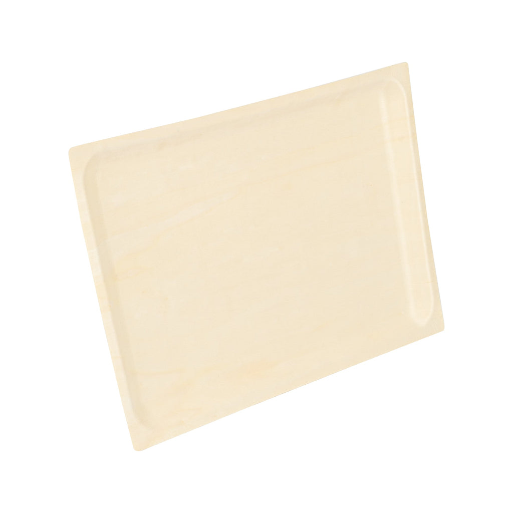 Taipei Rectangle Natural Poplar Plate - 10 3/4'' x 7 1/4'' x 3/4'' - 50 count box