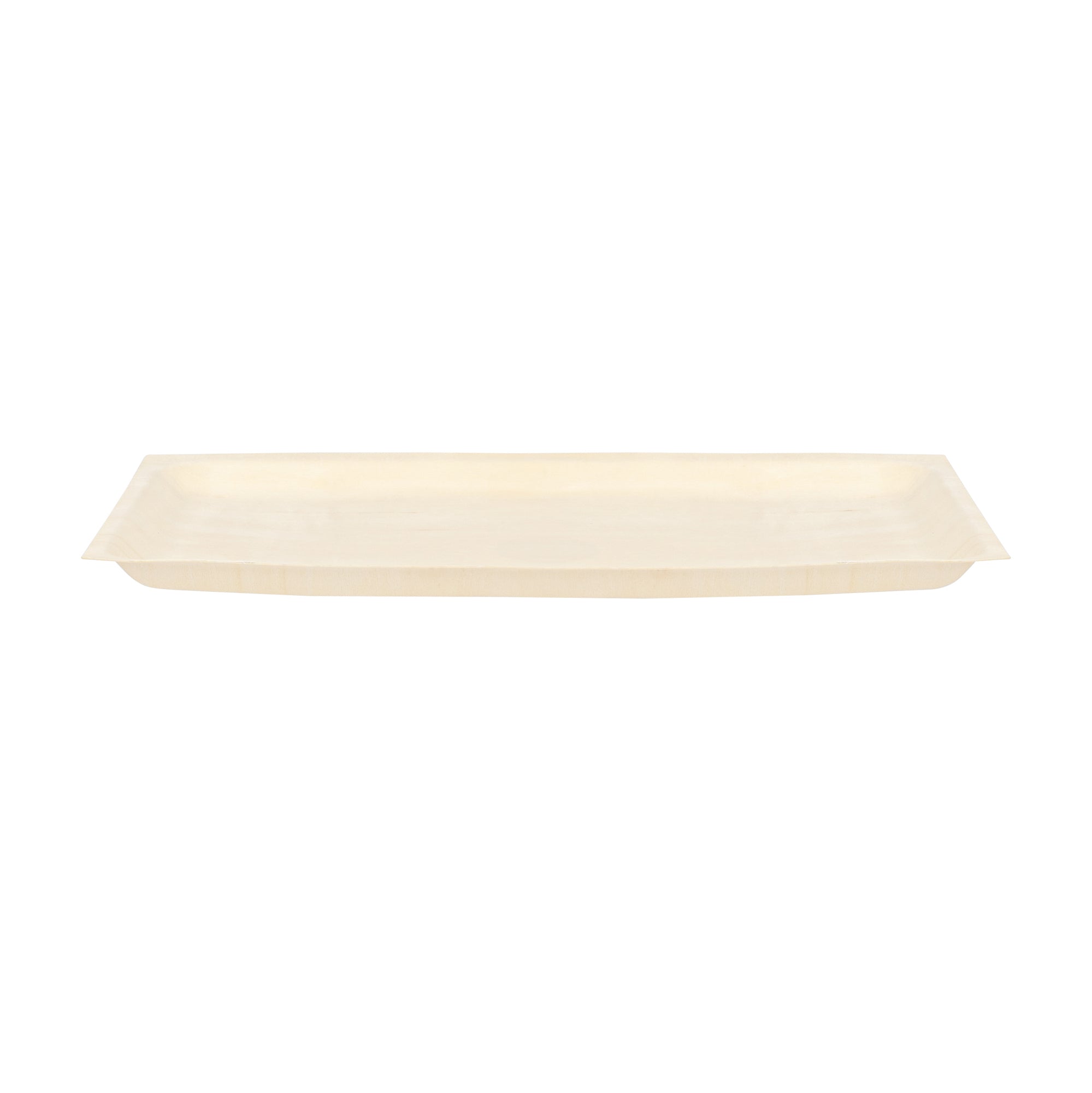 Taipei Rectangle Natural Poplar Plate - 10 3/4'' x 7 1/4'' x 3/4'' - 50 count box
