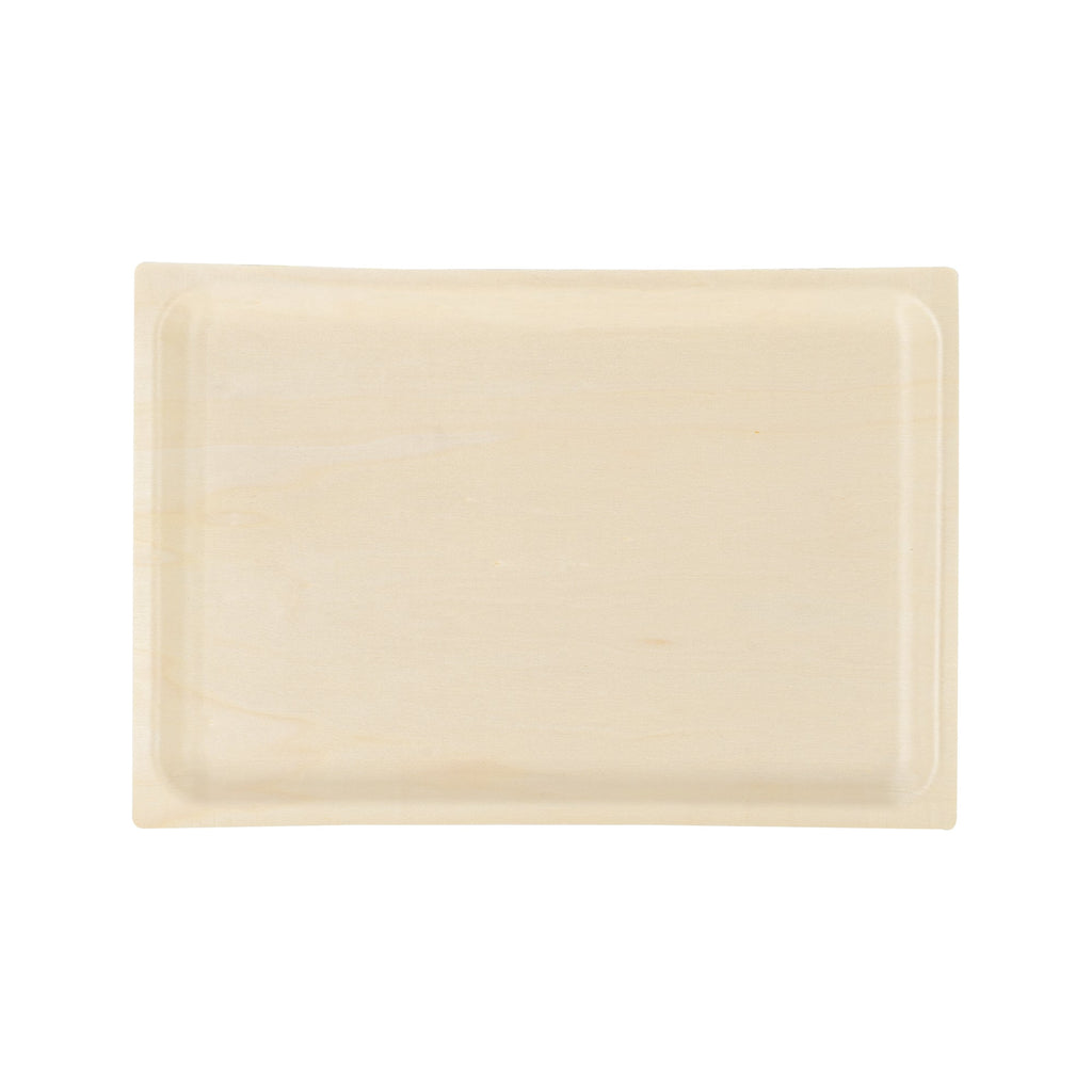 Taipei Rectangle Natural Poplar Plate - 10 3/4'' x 7 1/4'' x 3/4'' - 50 count box