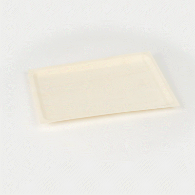 Taipei Rectangle Natural Poplar Plate - 10 3/4'' x 7 1/4'' x 3/4'' - 200 count box