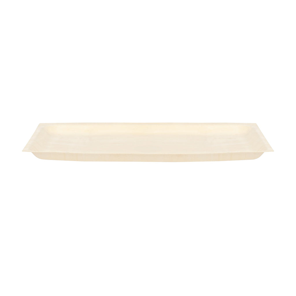 Taipei Rectangle Natural Poplar Plate - 10 3/4'' x 7 1/4'' x 3/4'' - 200 count box