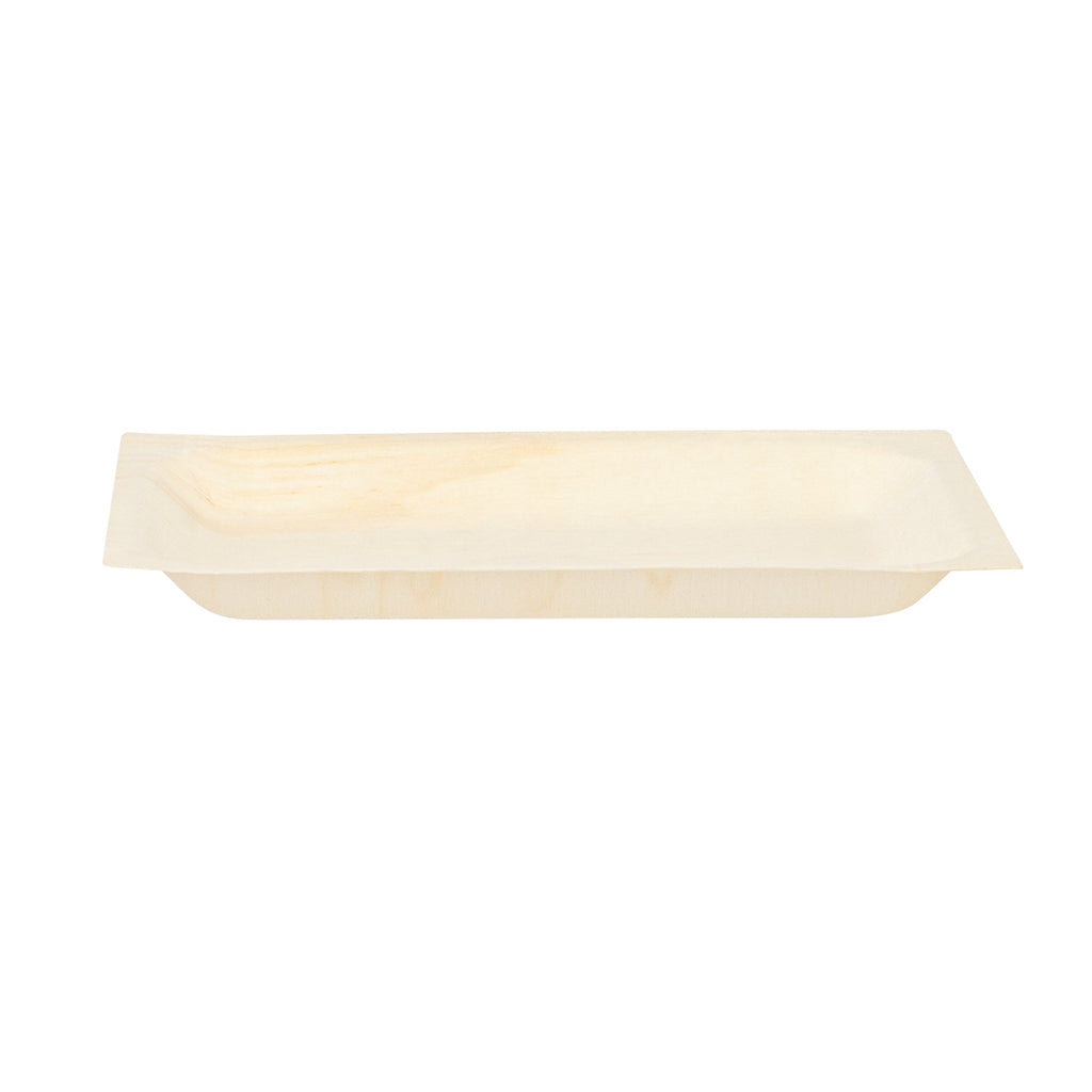 Taipei Rectangle Natural Poplar Plate - 7'' x 5'' x 1/2'' - 50 count box