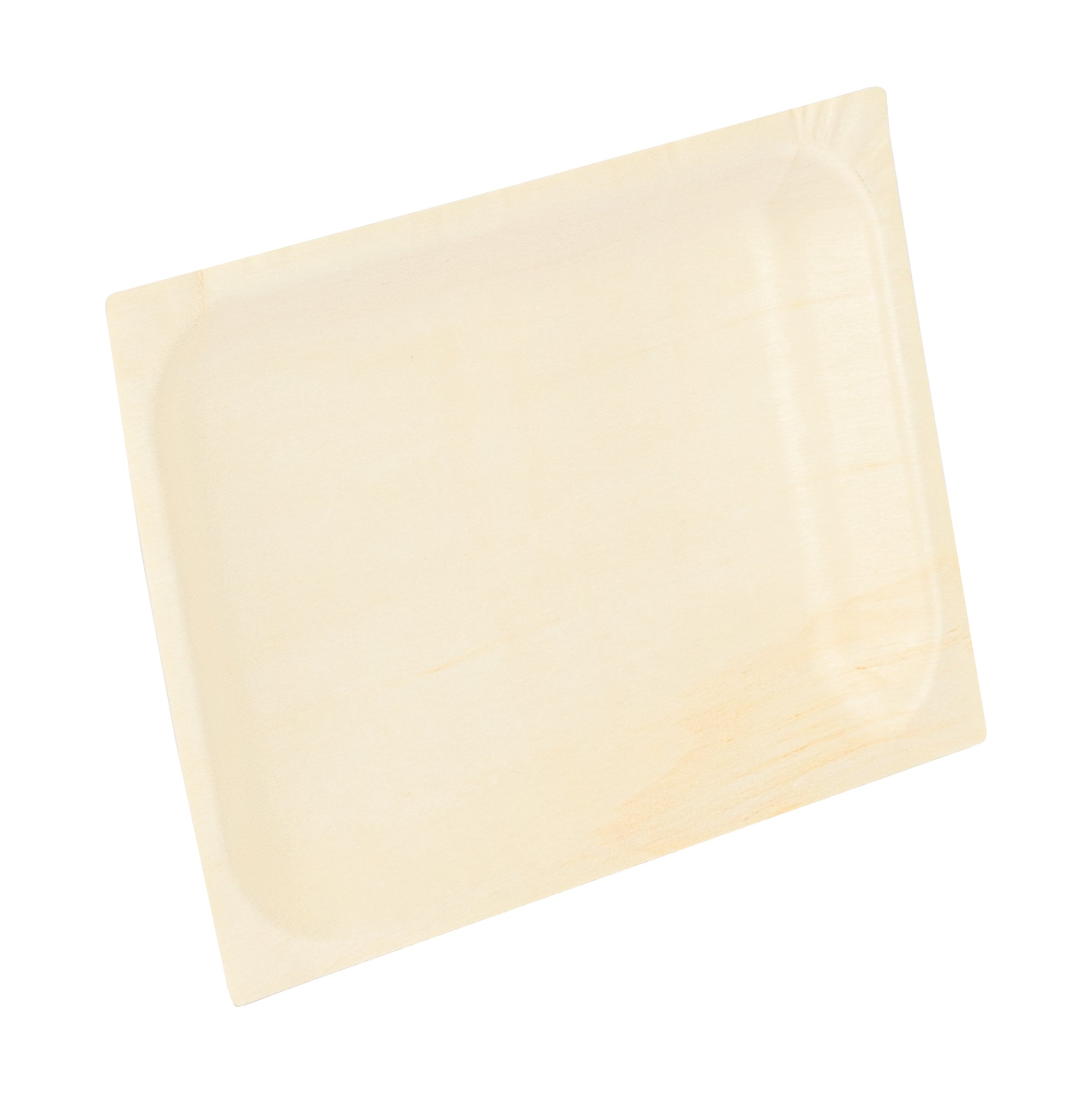 Taipei Rectangle Natural Poplar Plate - 7'' x 5'' x 1/2'' - 200 count box