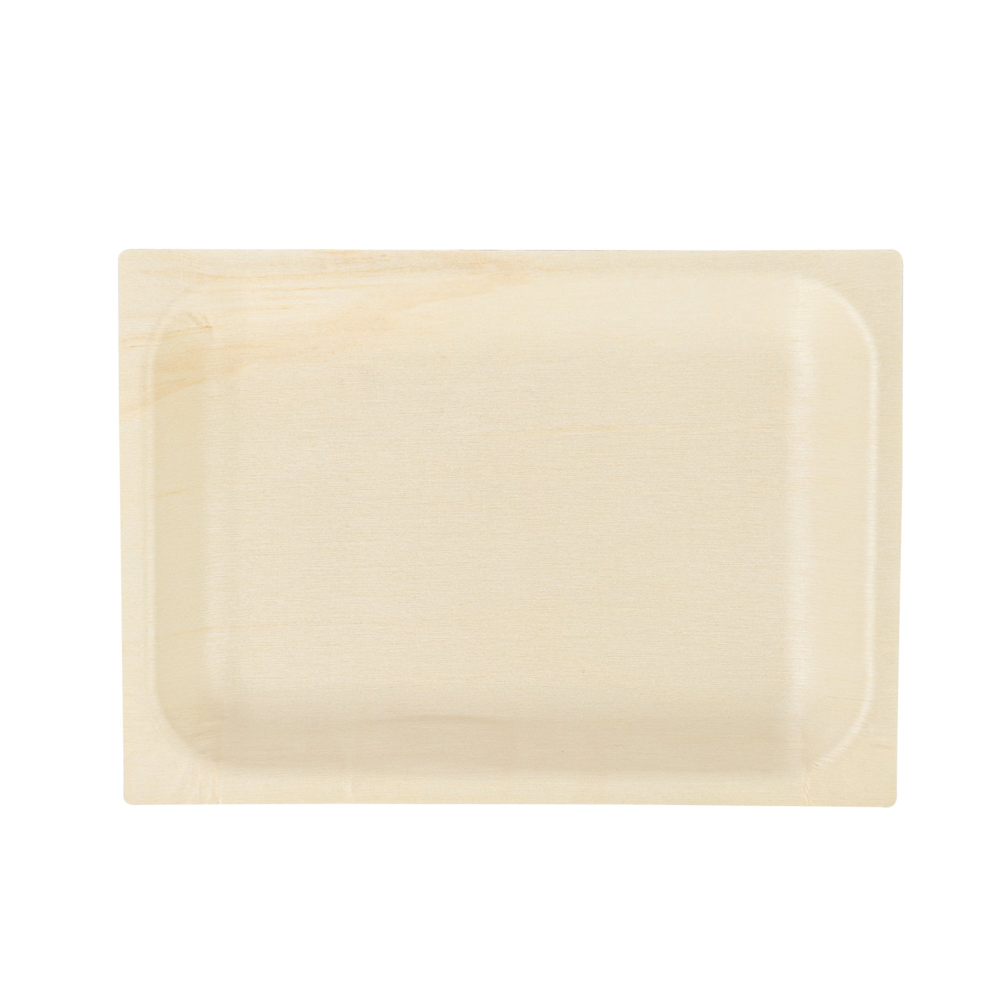 Taipei Rectangle Natural Poplar Plate - 7'' x 5'' x 1/2'' - 200 count box