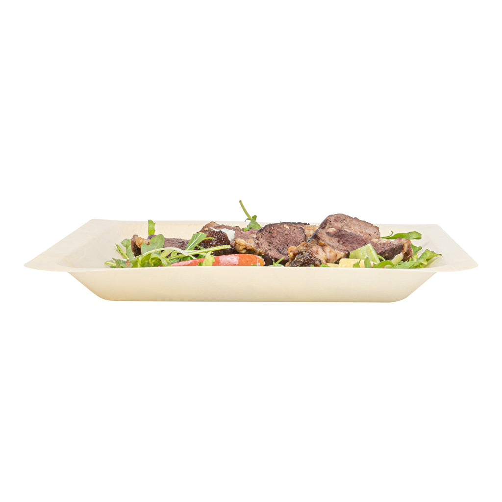 Taipei Square Natural Poplar Plate - 9 3/4'' x 9 3/4'' x 1'' - 50 count box