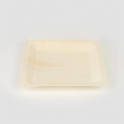 Taipei Square Natural Poplar Plate - 9 3/4'' x 9 3/4'' x 1'' - 50 count box