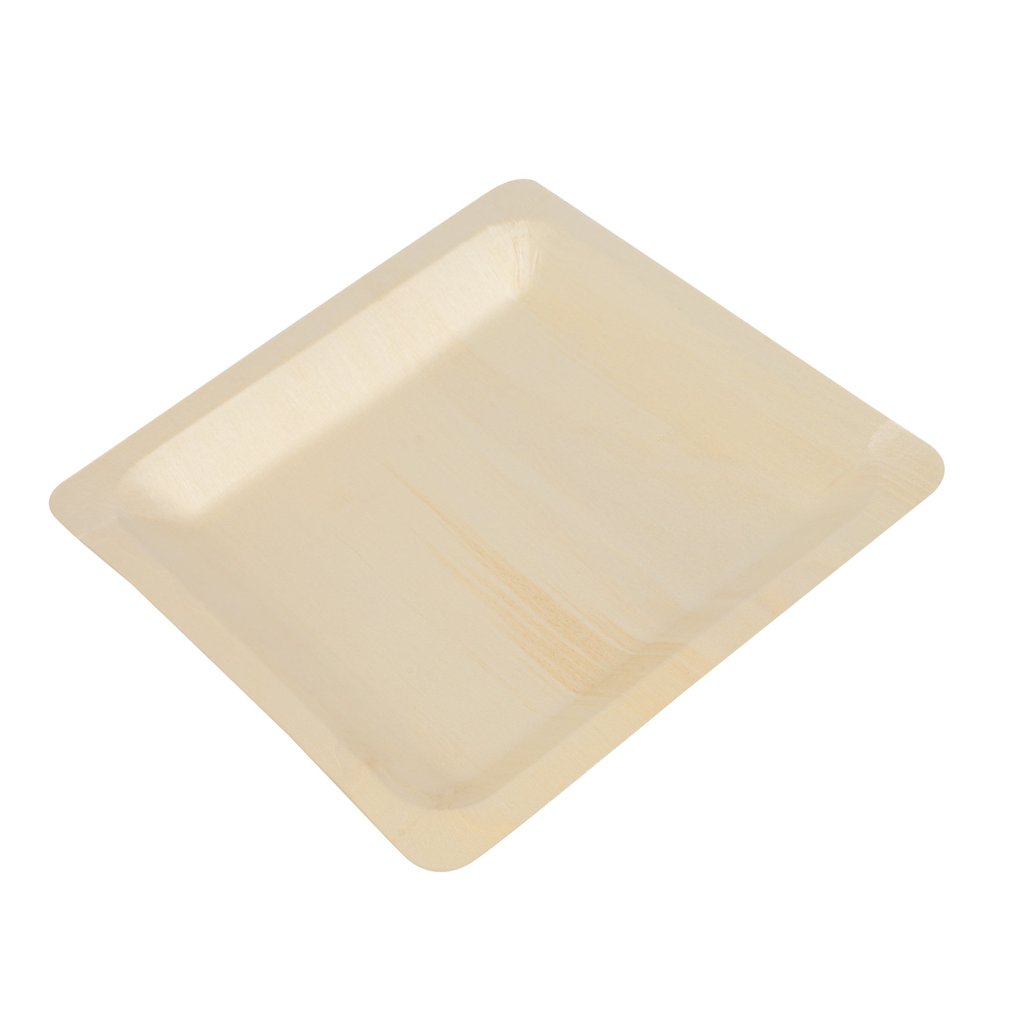 Taipei Square Natural Poplar Plate - 9 3/4'' x 9 3/4'' x 1'' - 50 count box