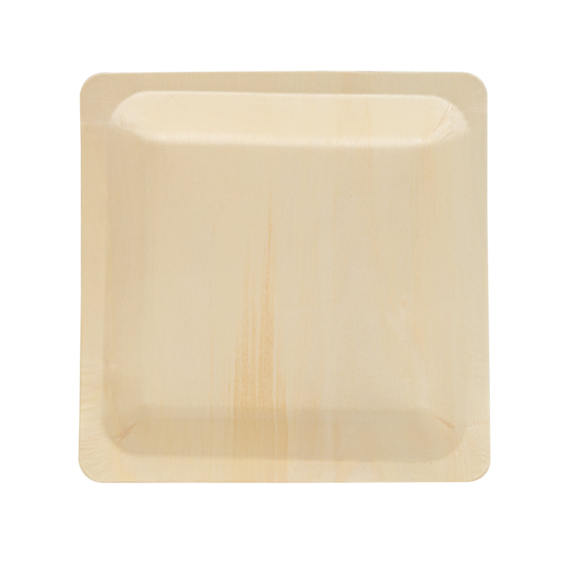 Taipei Square Natural Poplar Plate - 9 3/4'' x 9 3/4'' x 1'' - 50 count box