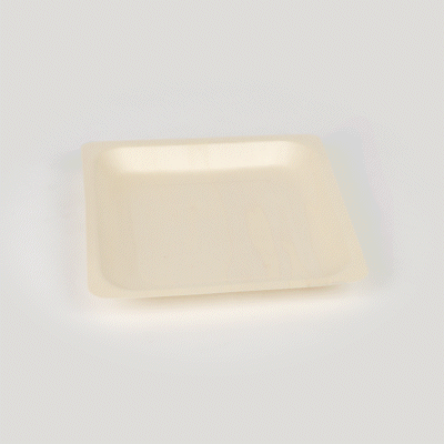 Taipei Square Natural Poplar Plate - 9'' x 9'' x 1'' - 50 count box