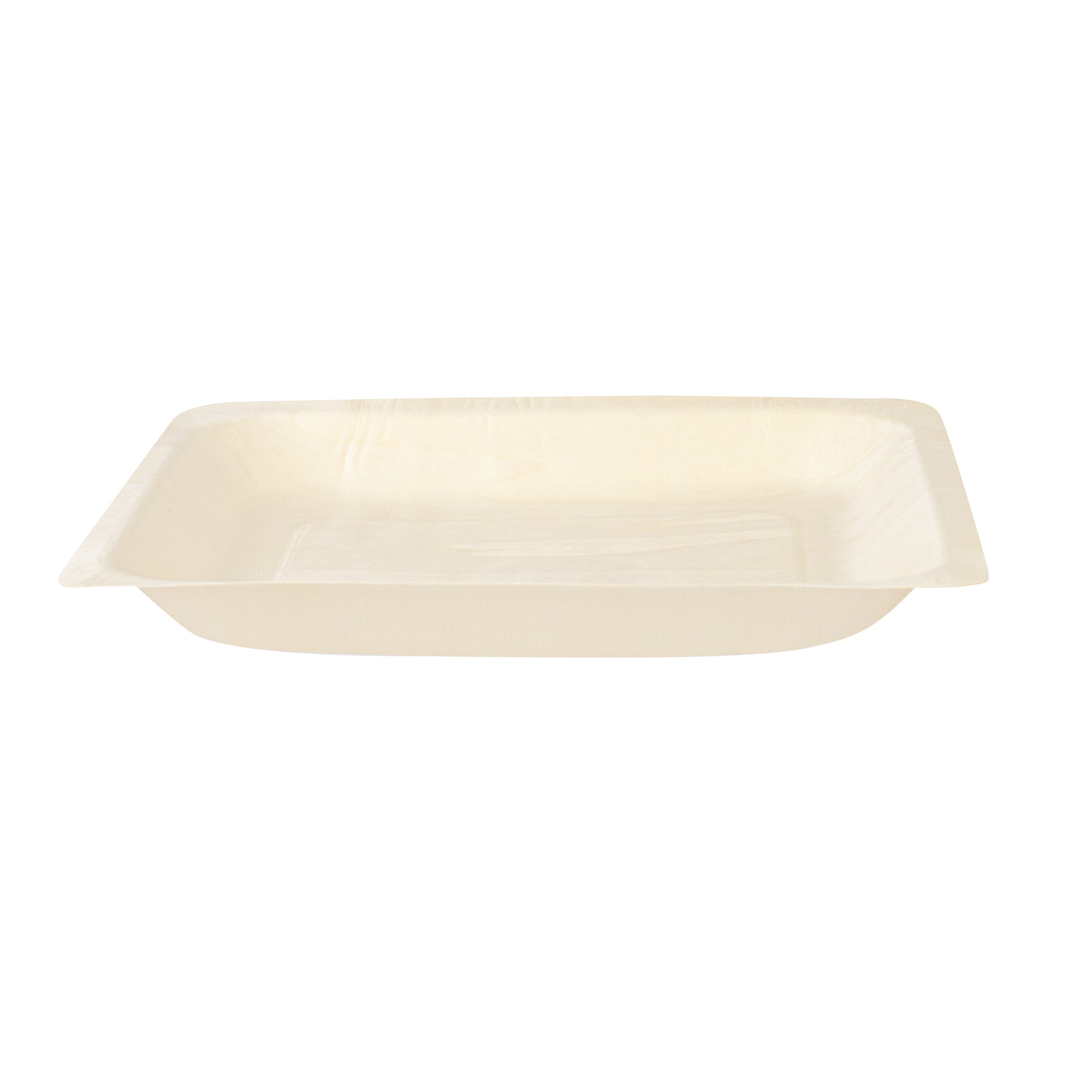 Taipei Square Natural Poplar Plate - 9'' x 9'' x 1'' - 50 count box