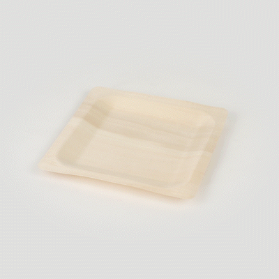Taipei Square Natural Poplar Plate - 8 1/2'' x 8 1/2'' x 3/4'' - 200 count box