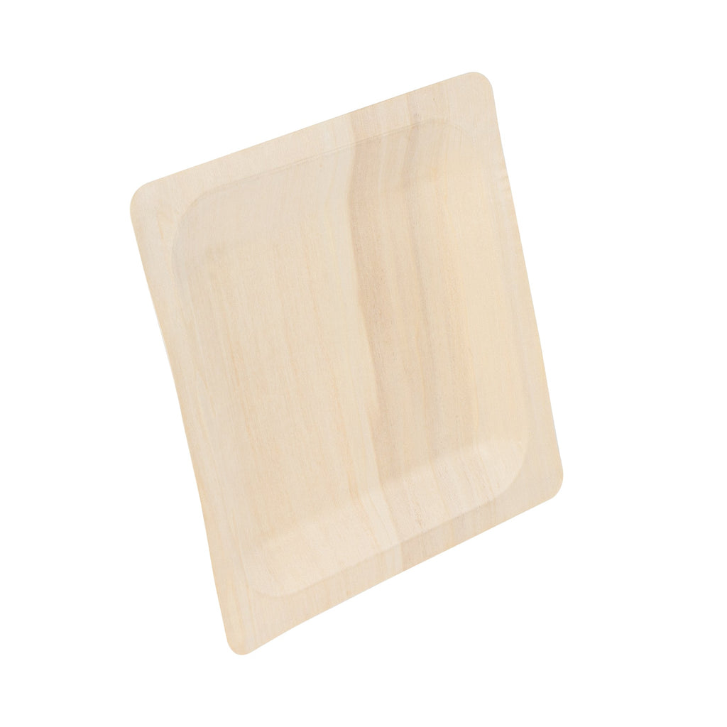 Taipei Square Natural Poplar Plate - 8 1/2'' x 8 1/2'' x 3/4'' - 200 count box