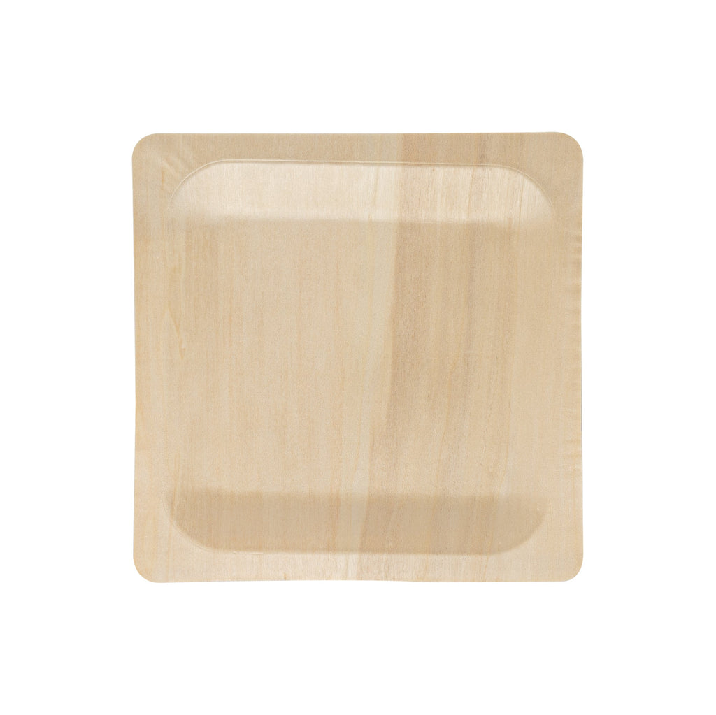 Taipei Square Natural Poplar Plate - 8 1/2'' x 8 1/2'' x 3/4'' - 200 count box