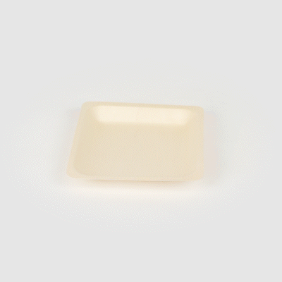 Taipei Square Natural Poplar Plate - 7'' x 7'' x 1'' - 50 count box